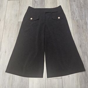 Hanna & Gracie Y2K Vintage Wide Leg Gaucho Pants Trouser Black Women's 8 Petite